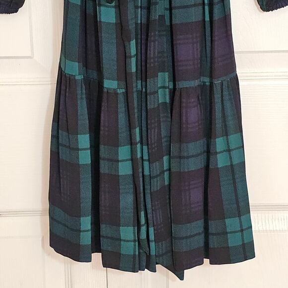 J. Crew Tartan Plaid Mini Dress 6 Preppy Green Party Flirty Classic Viscose Belt - Picture 5 of 9